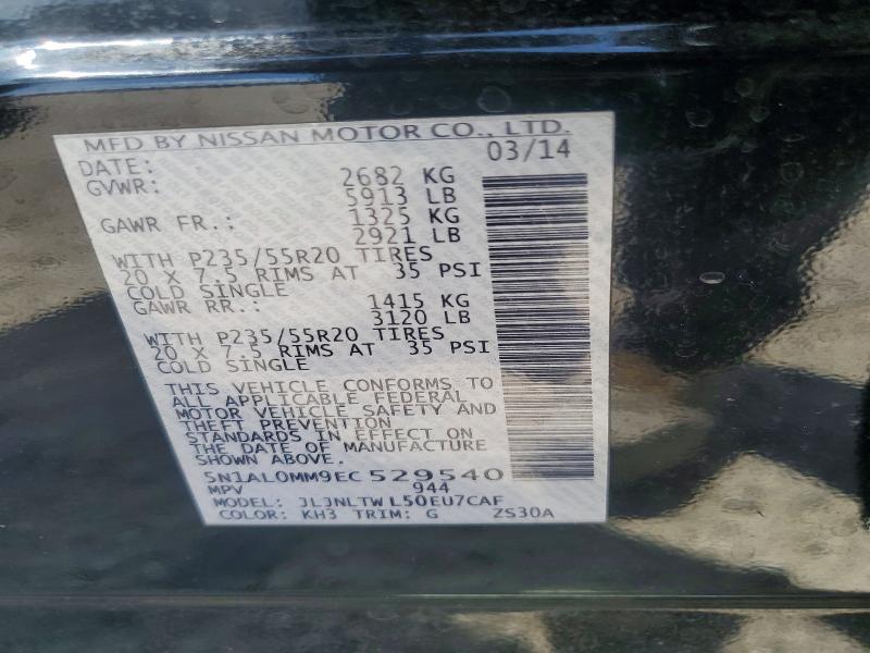 Продаж на аукціоні авто 2014 Infiniti Qx60, vin: 5N1AL0MM9EC529540, номер лоту: 79647855