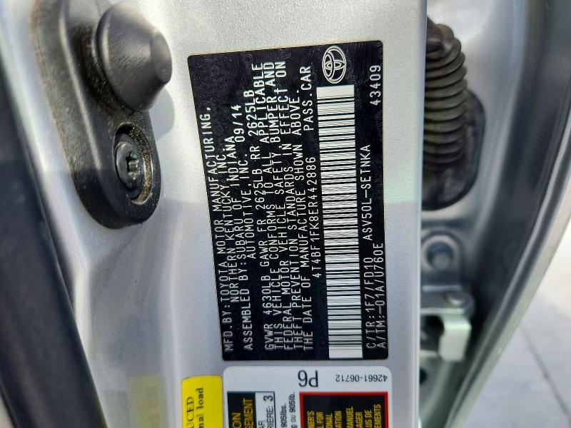 46656286 :رقم المزاد ، 4T4BF1FK8ER442886 vin ، 2014 Toyota Camry مزاد بيع