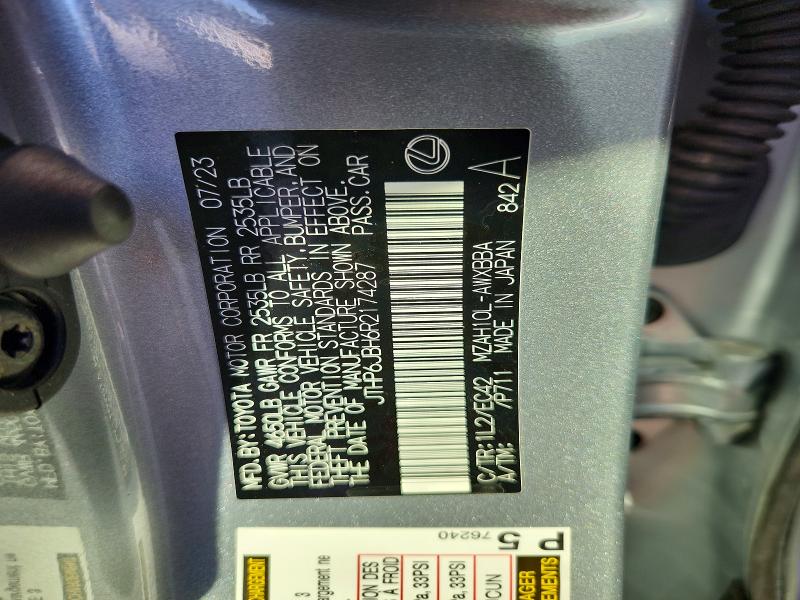 Aukcja sprzedaży 2024 Lexus Ux 250h, vin: JTHP6JBH6R2174287, numer aukcji: 42019076