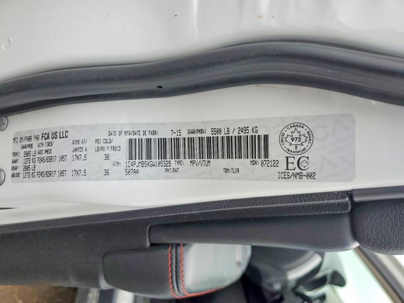 Продаж на аукціоні авто 2016 Jeep Cherokee, vin: 1C4PJMBSXGW105329, номер лоту: 46645616