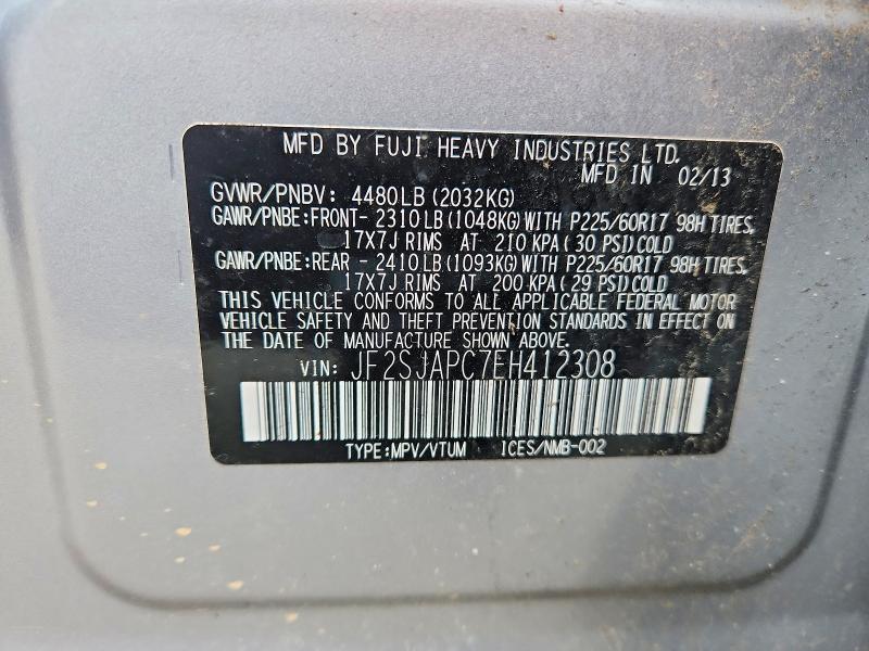 Продаж на аукціоні авто 2014 Subaru Forester, vin: JF2SJAPC7EH412308, номер лоту: 46448276
