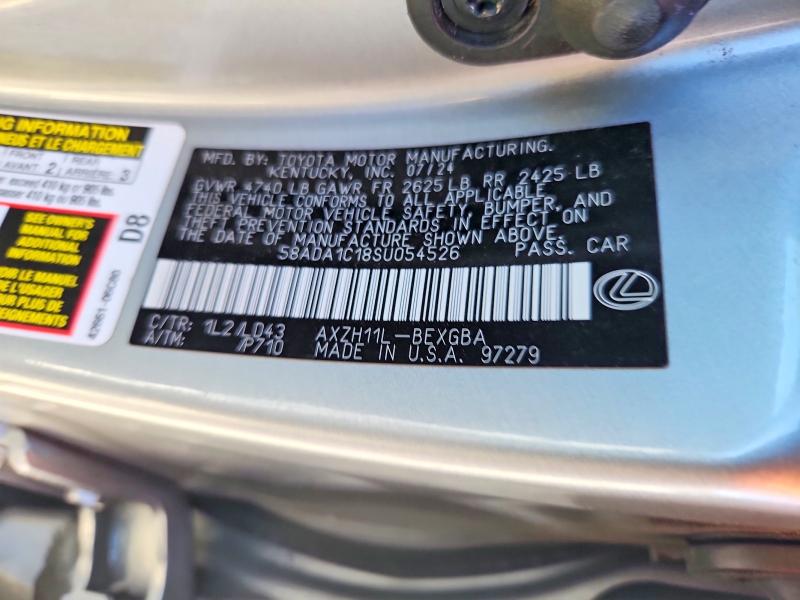 Aukcja sprzedaży 2025 Lexus Es 300h, vin: 58ADA1C18SU054526, numer aukcji: 42002676
