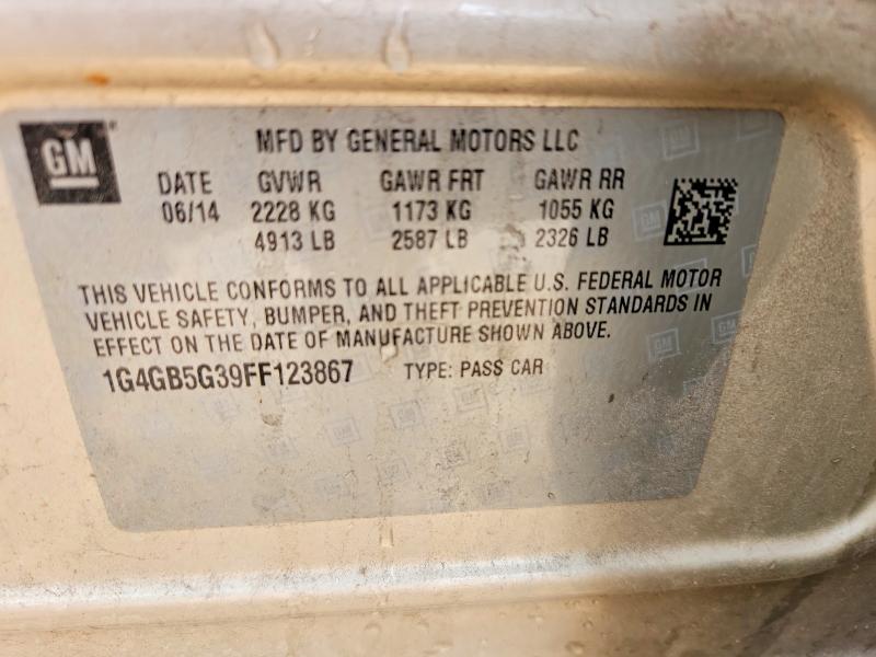 Aukcja sprzedaży 2015 Buick Lacrosse, vin: 1G4GB5G39FF123867, numer aukcji: 79022955