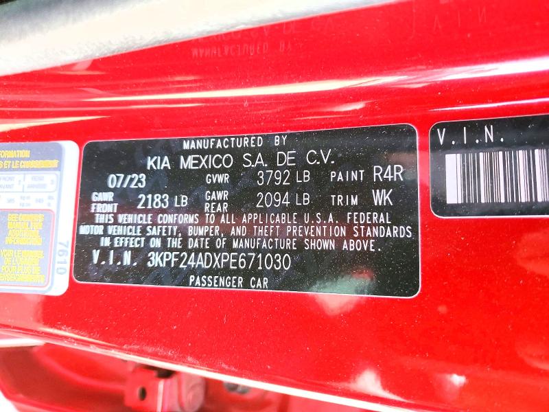 Aukcja sprzedaży 2023 Kia Forte, vin: 3KPF24ADXPE671030, numer aukcji: 47940656
