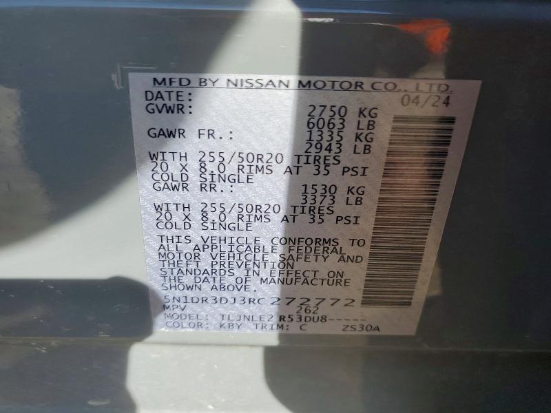 Продаж на аукціоні авто 2024 Nissan Pathfinder, vin: 5N1DR3DJ3RC272772, номер лоту: 78983475