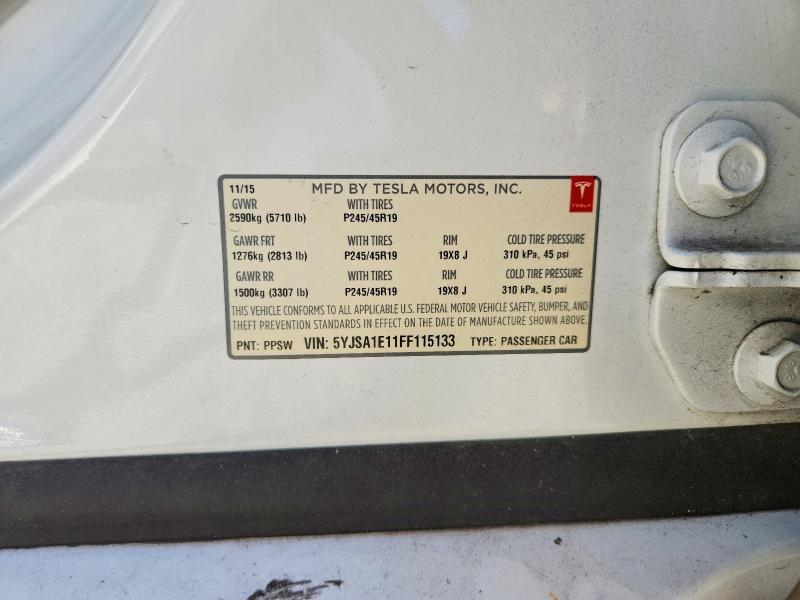Aukcja sprzedaży 2015 Tesla Model S, vin: 5YJSA1E11FF115133, numer aukcji: 48076896