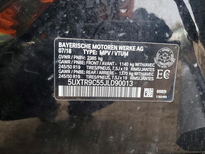 47058236 :رقم المزاد ، 5UXTR9C55JLD90013 vin ، 2018 Bmw X3 مزاد بيع