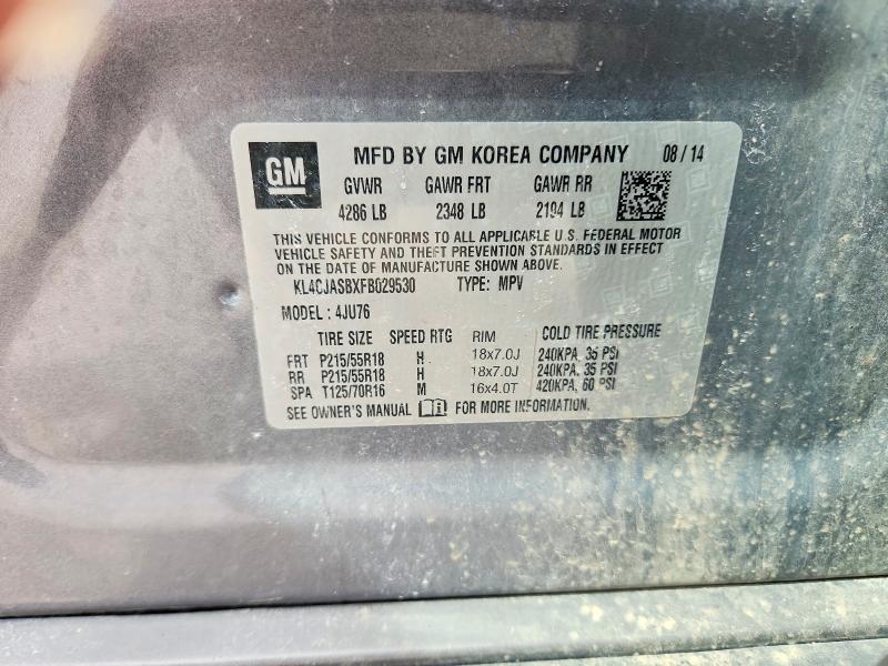 Aukcja sprzedaży 2015 Buick Encore, vin: KL4CJASBXFB029530, numer aukcji: 45775866