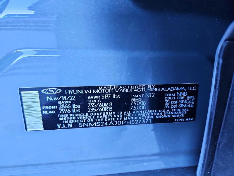 46445746 :رقم المزاد ، 5NMS24AJ0PH527371 vin ، 2023 Hyundai Santa Fe مزاد بيع