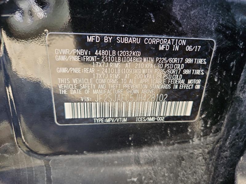 Продаж на аукціоні авто 2018 Subaru Forester, vin: JF2SJAEC5JH428102, номер лоту: 41669016