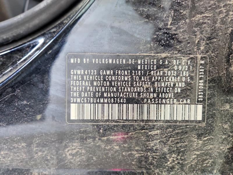 Aukcja sprzedaży 2021 Volkswagen Jetta, vin: 3VWC57BU4MM087540, numer aukcji: 46498666