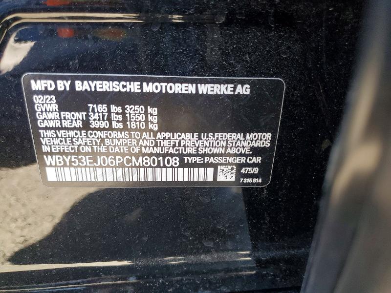 Продажа на аукционе авто 2023 Bmw I7, vin: WBY53EJ06PCM80108, номер лота: 46955666