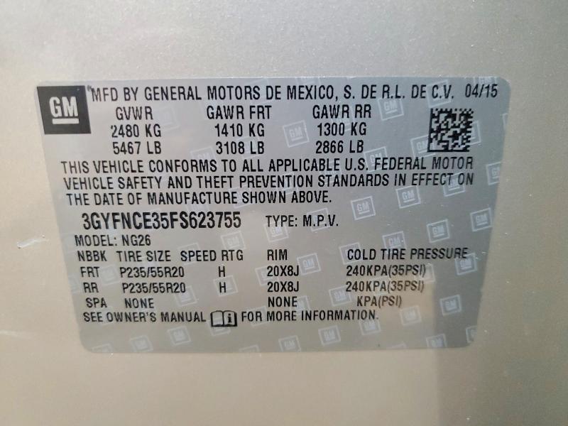 Продажа на аукционе авто 2015 Cadillac Srx, vin: 3GYFNCE35FS623755, номер лота: 79792535