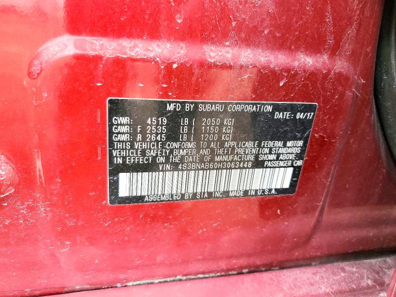 Aukcja sprzedaży 2017 Subaru Legacy, vin: 4S3BNAB60H3063448, numer aukcji: 47235236