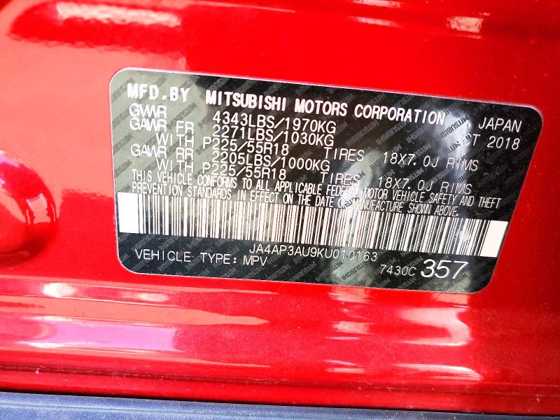 Aukcja sprzedaży 2019 Mitsubishi Outlander Sport, vin: JA4AP3AU9KU010163, numer aukcji: 41971396