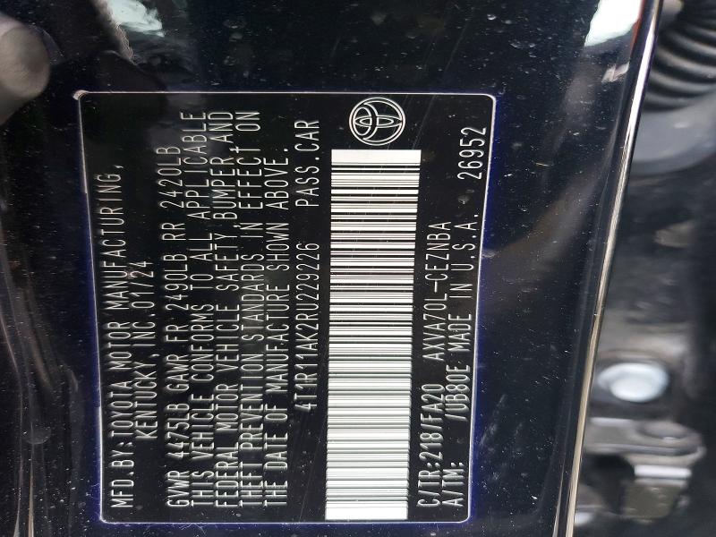 Продаж на аукціоні авто 2024 Toyota Camry, vin: 4T1R11AK2RU229226, номер лоту: 45842866