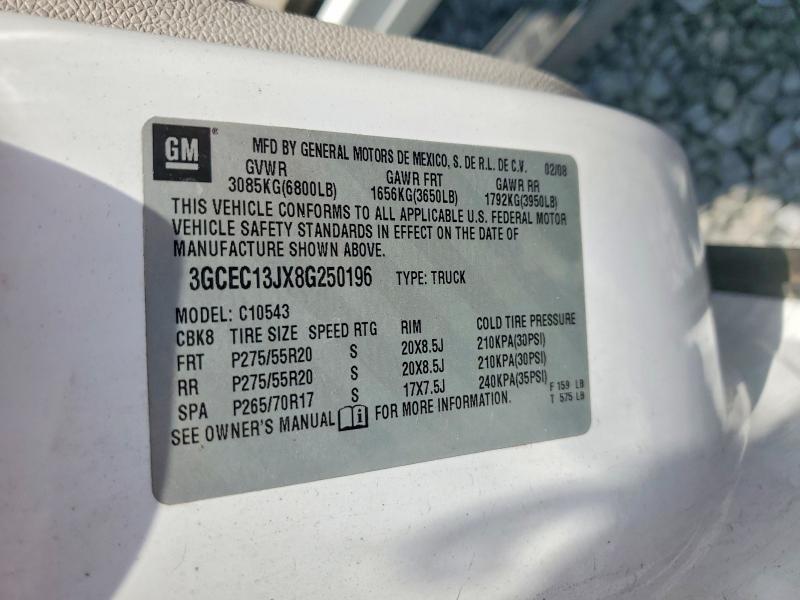 47389386 :رقم المزاد ، 3GCEC13JX8G250196 vin ، 2008 Chevrolet Silverado مزاد بيع