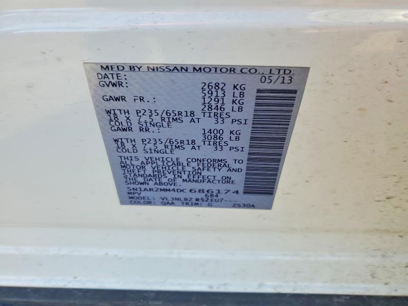 Продажа на аукционе авто 2013 Nissan Pathfinder, vin: 5N1AR2MM4DC686174, номер лота: 79572615