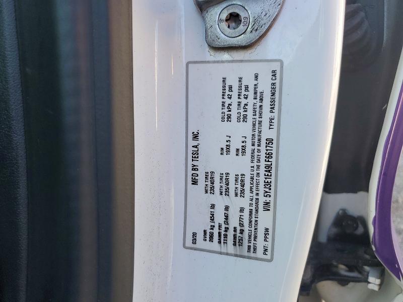 Aukcja sprzedaży 2020 Tesla Model 3, vin: 5YJ3E1EA9LF661750, numer aukcji: 46466656