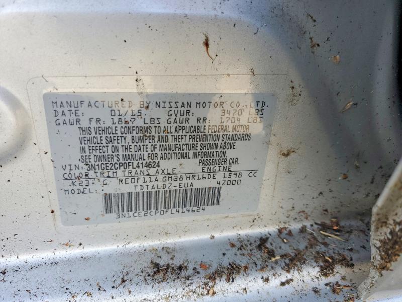 47633256 :رقم المزاد ، 3N1CE2CP0FL414624 vin ، 2015 Nissan Versa Note مزاد بيع