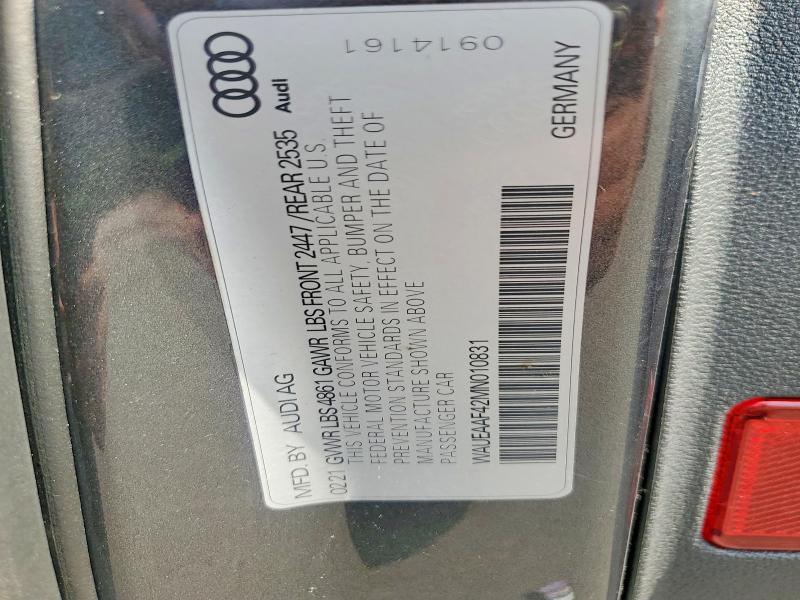 2021 Audi A4 მანქანა იყიდება აუქციონზე, vin: WAUEAAF42MN010831, აუქციონის ნომერი: 47478956