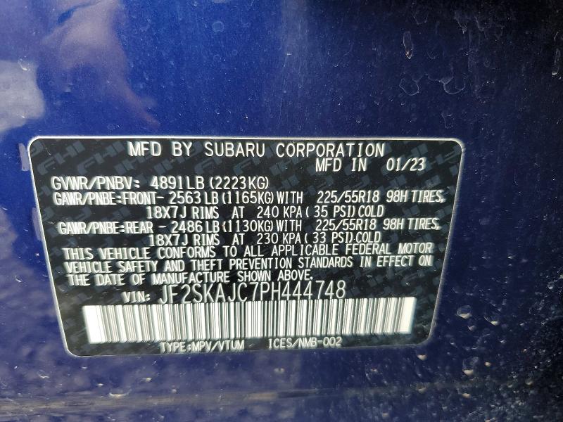 Aukcja sprzedaży 2023 Subaru Forester, vin: JF2SKAJC7PH444748, numer aukcji: 48109056