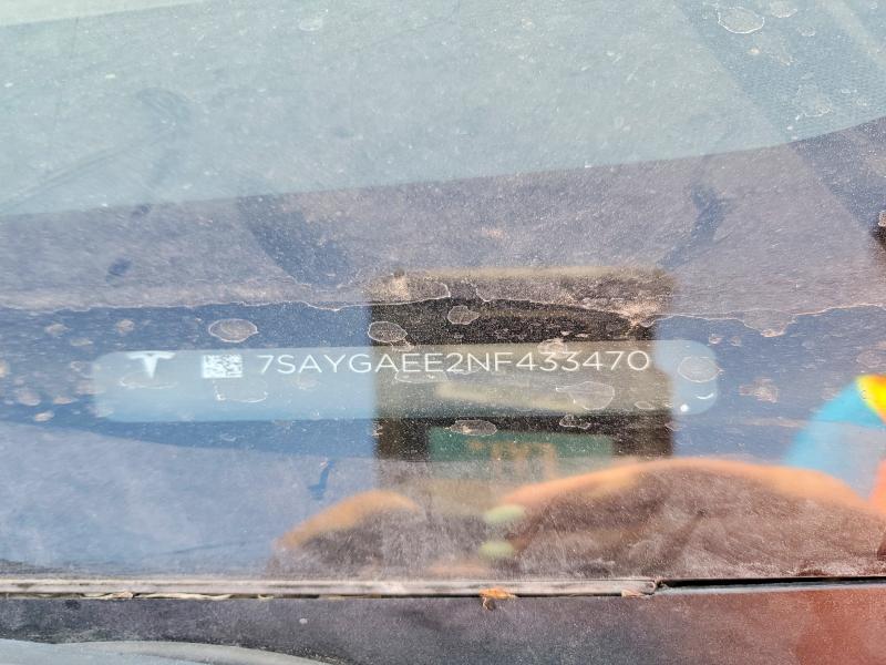 2022 Tesla Model Y მანქანა იყიდება აუქციონზე, vin: 7SAYGAEE2NF433470, აუქციონის ნომერი: 45966506