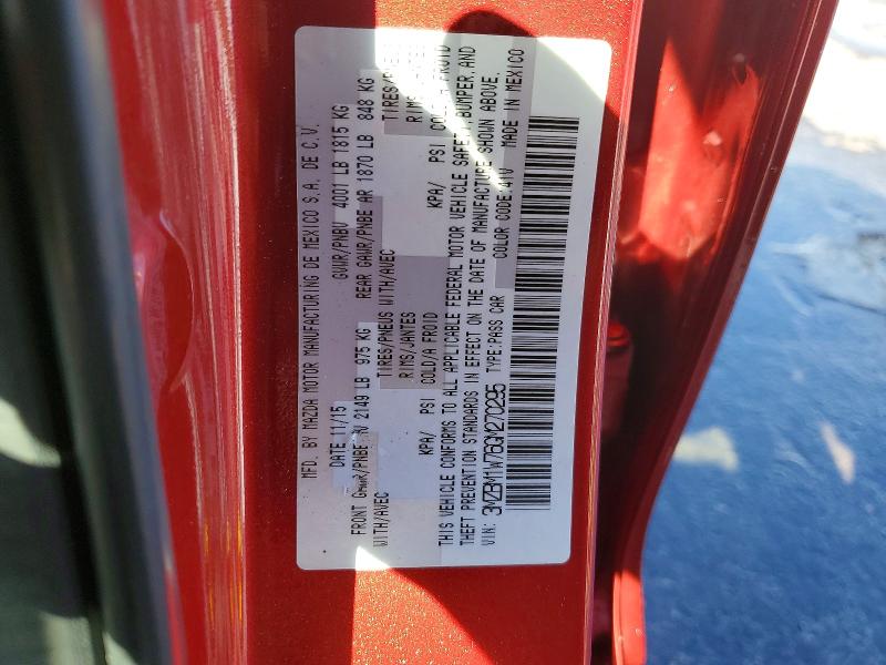 46815236 :رقم المزاد ، 3MZBM1W76GM270295 vin ، 2016 Mazda 3 مزاد بيع