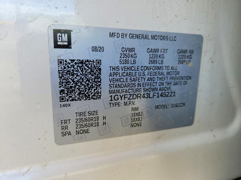 2020 Cadillac Xt4 მანქანა იყიდება აუქციონზე, vin: 1GYFZDR43LF145221, აუქციონის ნომერი: 47372916