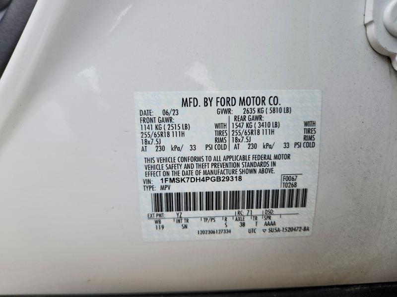 Aukcja sprzedaży 2023 Ford Explorer, vin: 1FMSK7DH4PGB29318, numer aukcji: 46857196