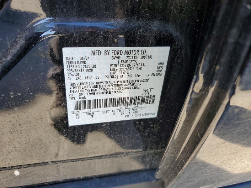 Продажа на аукционе авто 2024 Ford Maverick, vin: 3FTTW8H99RRB19739, номер лота: 46055826