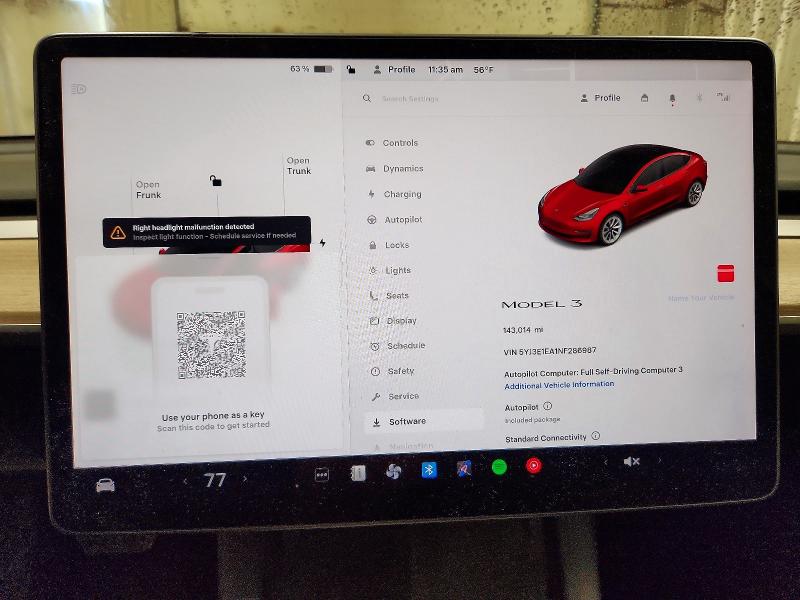 Auction sale of the 2022 Tesla Model 3, vin: 5YJ3E1EA1NF286987, lot number: 46995006
