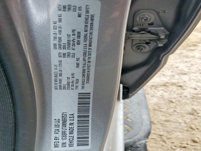 Aukcja sprzedaży 2021 Ram 1500, vin: 1C6SRFJT4MN697571, numer aukcji: 79026215