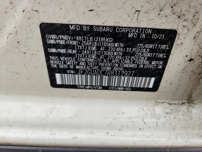 Продажа на аукционе авто 2024 Subaru Crosstrek, vin: JF2GUADC7R8312927, номер лота: 77066275