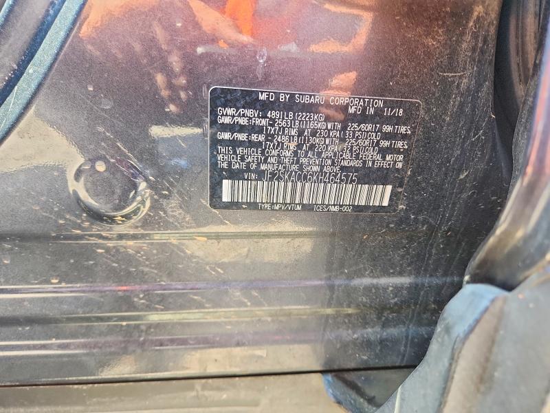2019 Subaru Forester მანქანა იყიდება აუქციონზე, vin: JF2SKACC6KH464575, აუქციონის ნომერი: 47300556