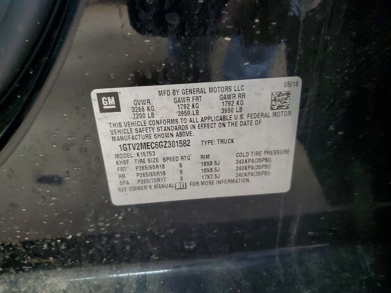 Aukcja sprzedaży 2016 Gmc Sierra, vin: 1GTV2MEC6GZ301582, numer aukcji: 46370376