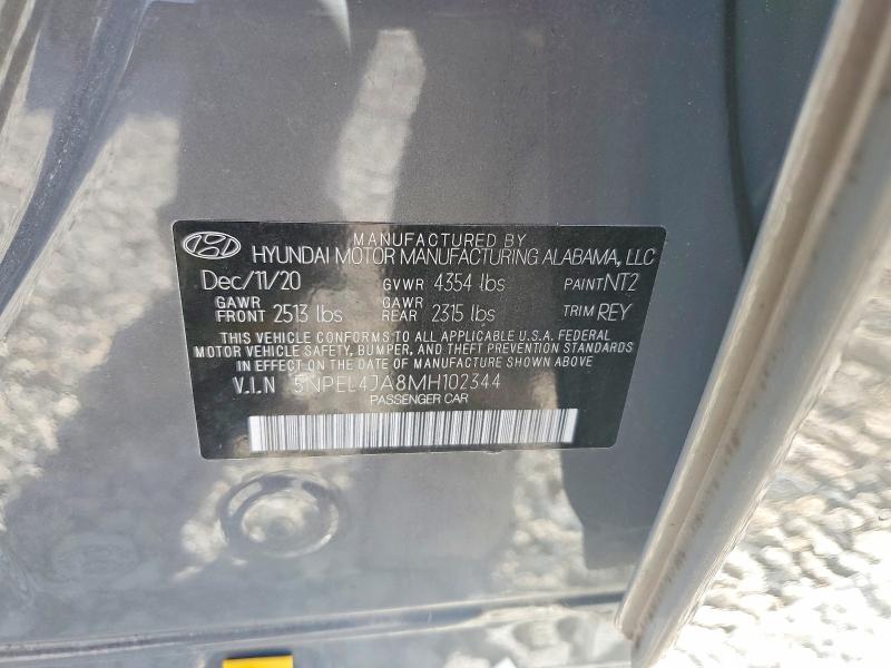 2021 Hyundai Sonata მანქანა იყიდება აუქციონზე, vin: 5NPEL4JA8MH102344, აუქციონის ნომერი: 47425286