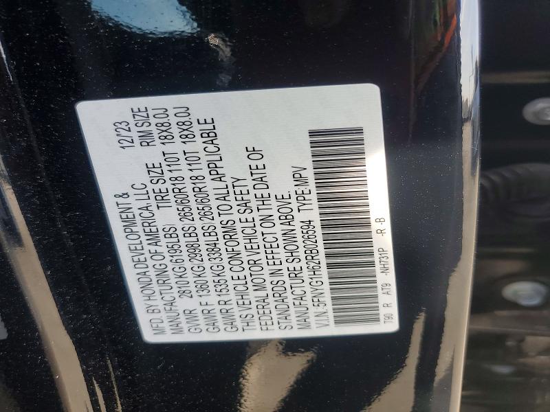 Aukcja sprzedaży 2024 Honda Pilot, vin: 5FNYG1H62RB026594, numer aukcji: 47137326