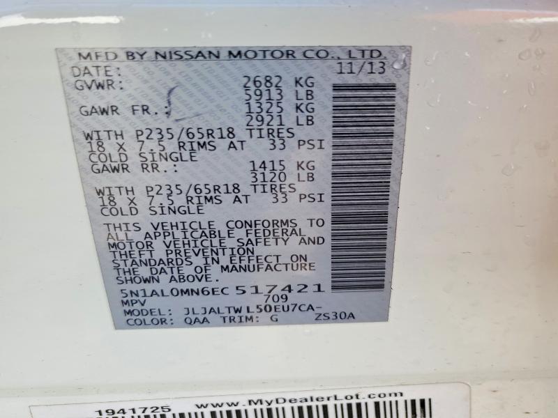 Продажа на аукционе авто 2014 Infiniti Qx60, vin: 5N1AL0MN6EC517421, номер лота: 79529005