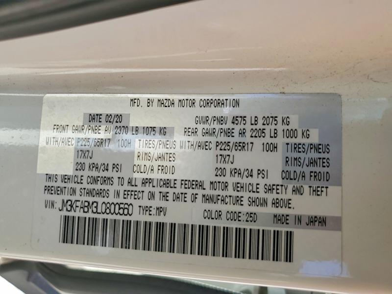 Aukcja sprzedaży 2020 Mazda Cx-5, vin: JM3KFABM3L0800560, numer aukcji: 46354196