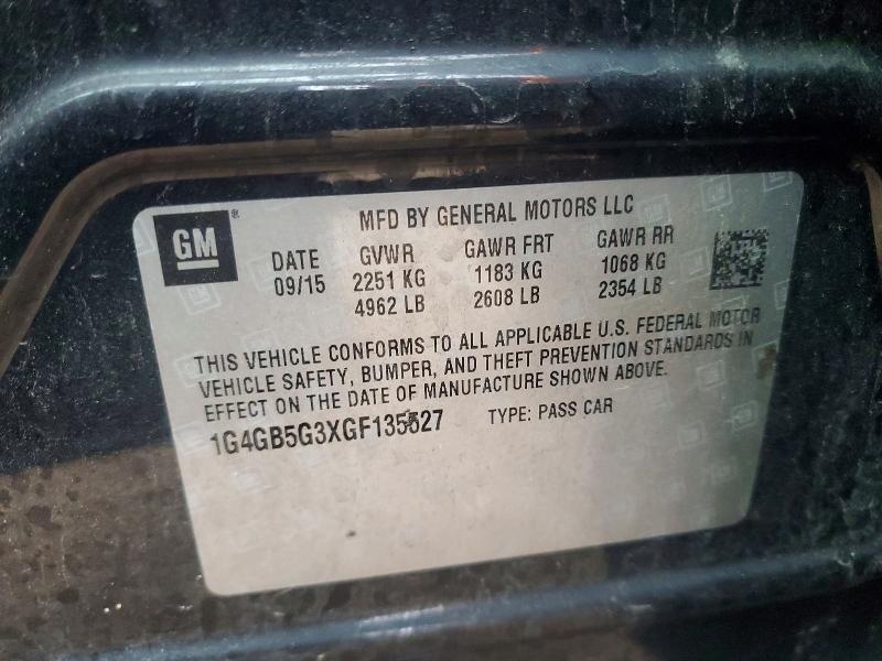 Aukcja sprzedaży 2016 Buick Lacrosse, vin: 1G4GB5G3XGF135527, numer aukcji: 47770536