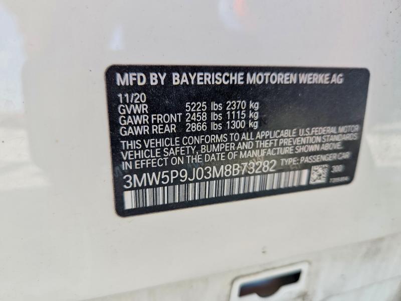 2021 Bmw 330xe მანქანა იყიდება აუქციონზე, vin: 3MW5P9J03M8B73282, აუქციონის ნომერი: 47627016