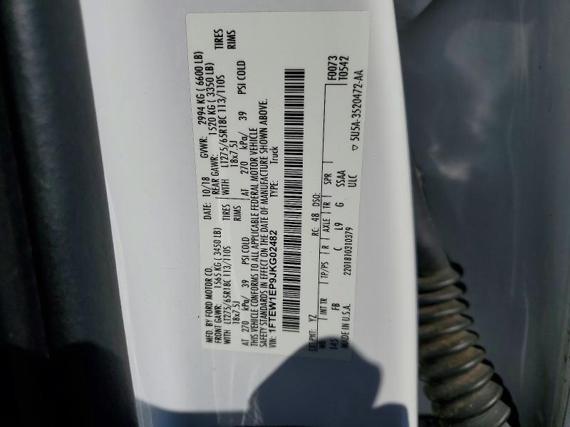 Aukcja sprzedaży 2018 Ford F150, vin: 1FTEW1EP9JKG02482, numer aukcji: 47265296