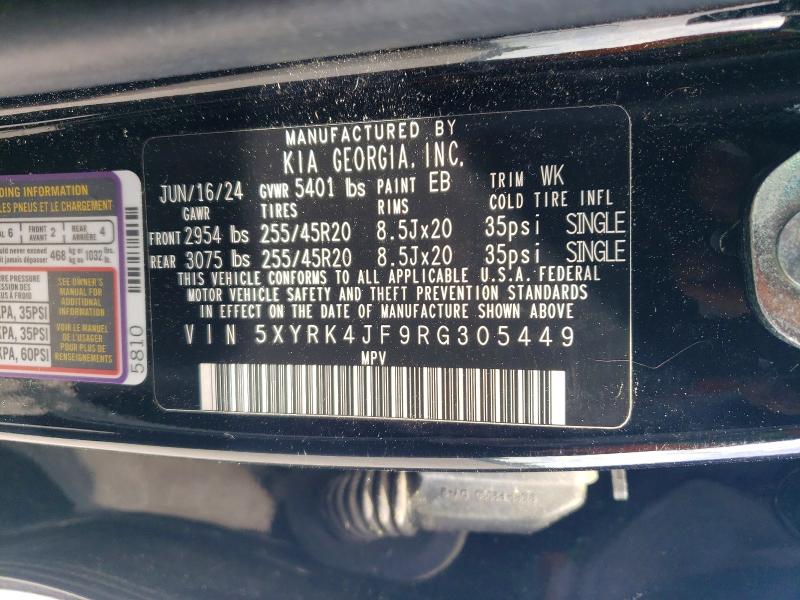 47923136 :رقم المزاد ، 5XYRK4JF9RG305449 vin ، 2024 Kia Sorento مزاد بيع