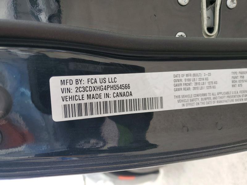 2023 Dodge Charger მანქანა იყიდება აუქციონზე, vin: 2C3CDXHG4PH554566, აუქციონის ნომერი: 48281876