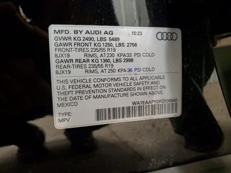 45452416 :رقم المزاد ، WA1EAAFY0R2036840 vin ، 2024 Audi Q5 مزاد بيع