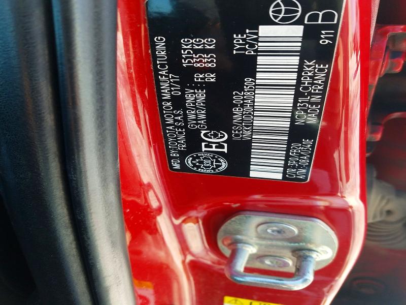 Продажа на аукционе авто 2017 Toyota Yaris, vin: VNKKTUD30HA081509, номер лота: 79049355