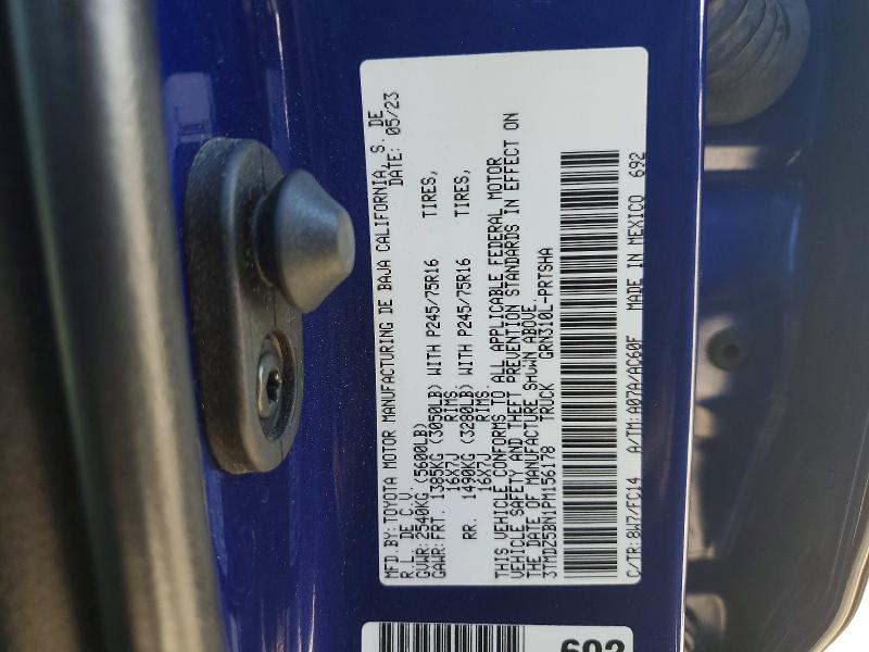 48152826 :رقم المزاد ، 3TMDZ5BN1PM156178 vin ، 2023 Toyota Tacoma مزاد بيع