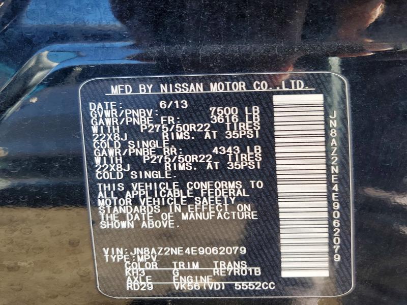 Aukcja sprzedaży 2014 Infiniti Qx80, vin: JN8AZ2NE4E9062079, numer aukcji: 46396516