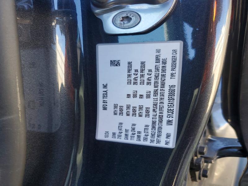 41743336 :رقم المزاد ، 5YJ3E1EA1SF886016 vin ، 2025 Tesla Model 3 مزاد بيع